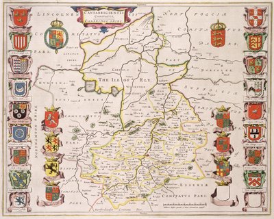 Carte du Cambridgeshire, publiée à Amsterdam vers 1647-48 - Joan Blaeu